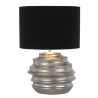 Thumbnail for Aras Table Lamp in Silver with Black Shade