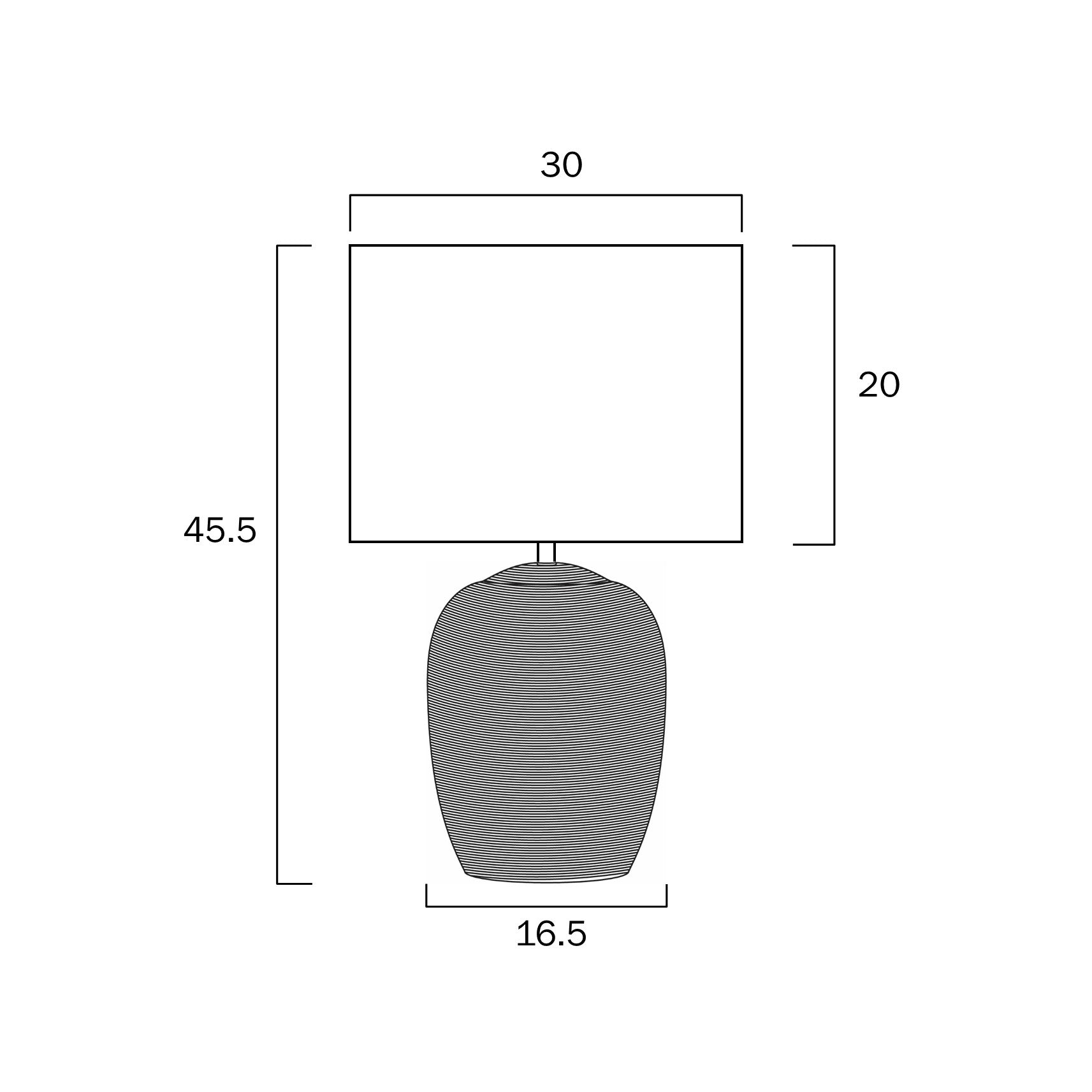 Arbro Grey Ceramic Table Lamp with Fabric Shade