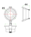 ARC: Architectural Centre Fixed Low Glare Downlight Fitting (Cut out: 75mm)