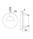 ARC: Architectural Semi Circular Downlight Fitting (Cut out: 70mm)