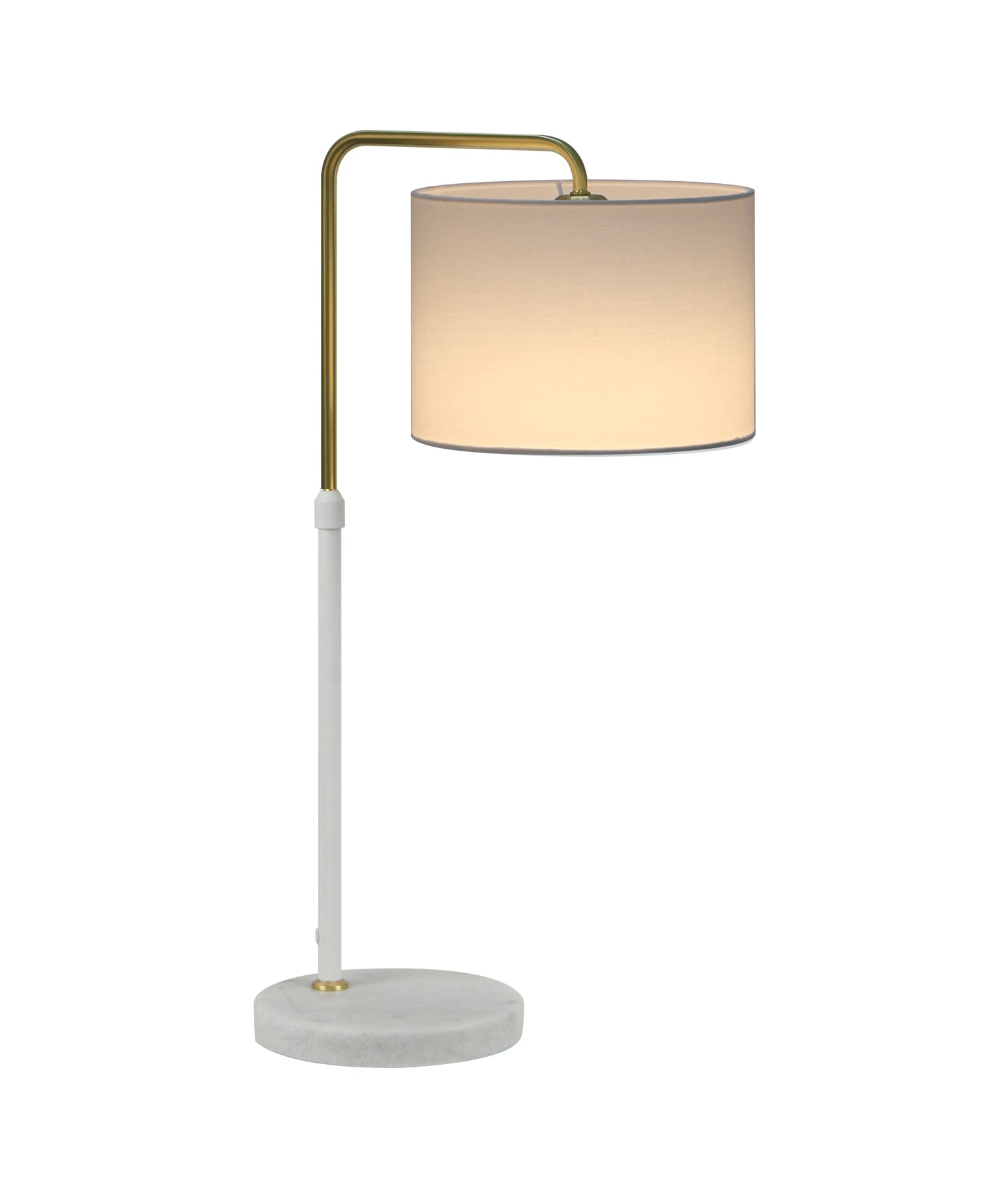 Arriba: Drum Shade with Marble Base Height Adjustable Table Lamps