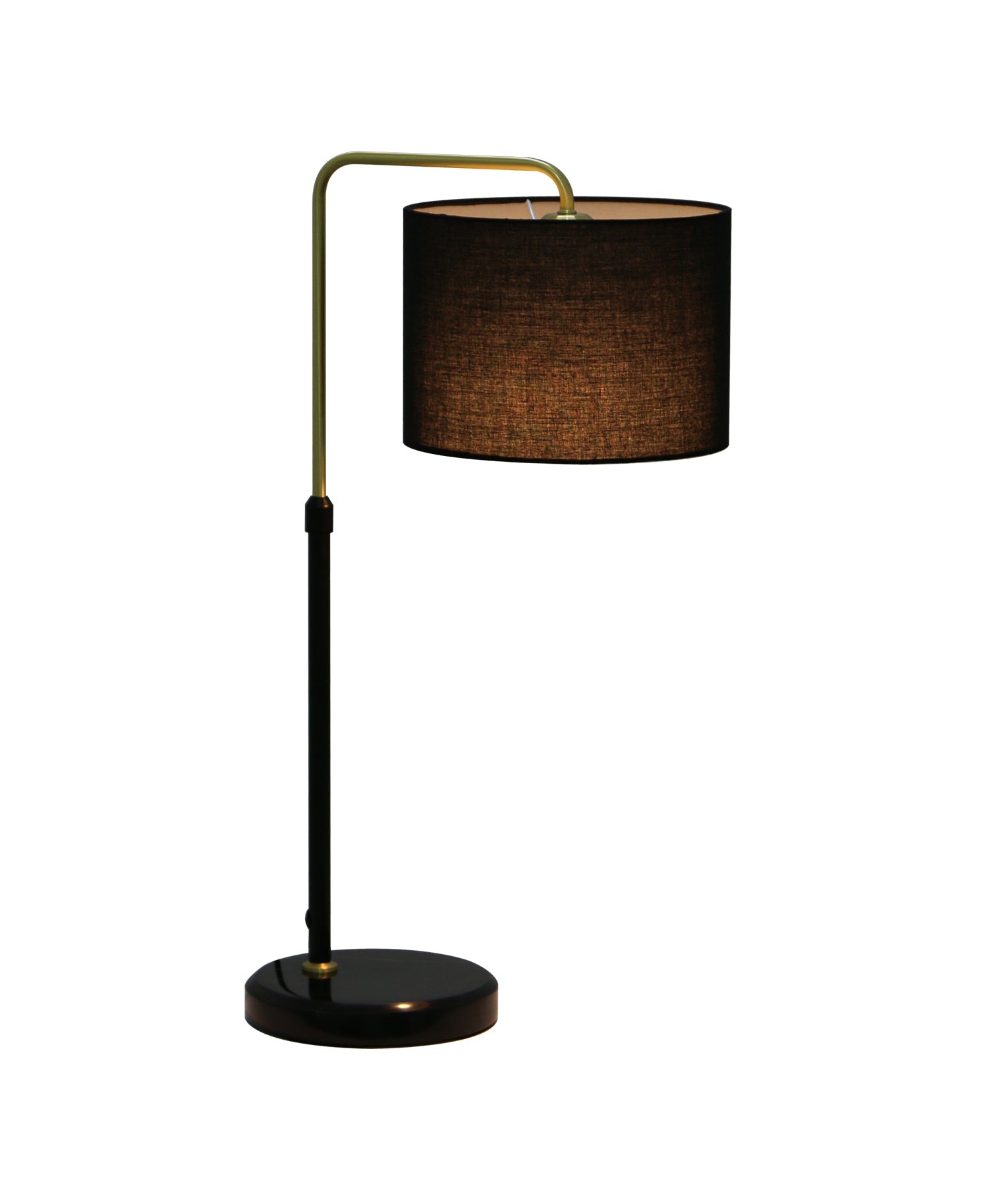 Arriba: Drum Shade with Marble Base Height Adjustable Table Lamps