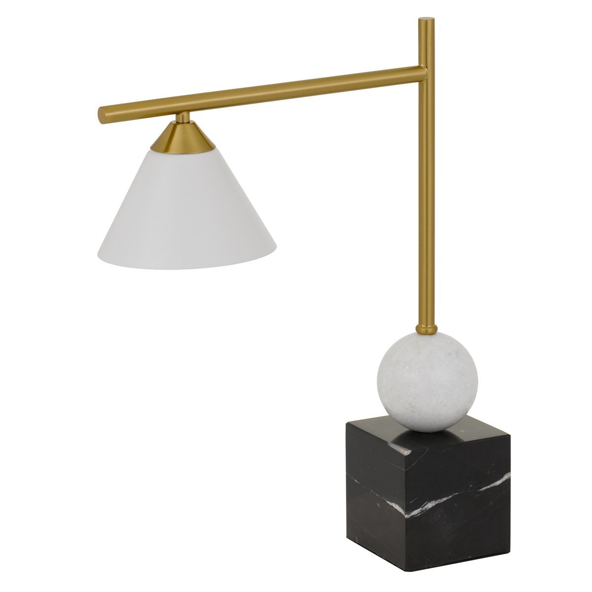 Arturo Table Lamp in Black, White & Antique Gold