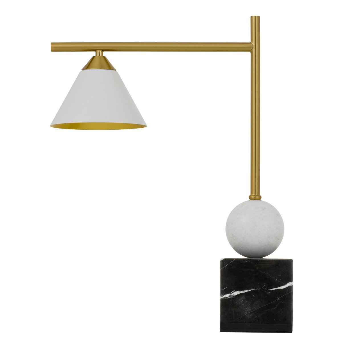 Arturo Table Lamp in Black, White & Antique Gold