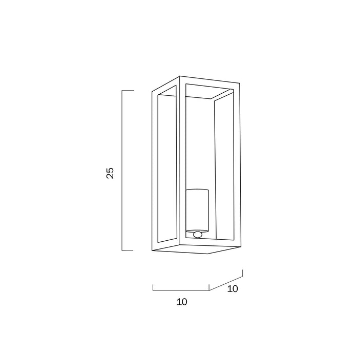 Arzano 25 Black or Antique Brass IP43 Solid Brass Exterior Wall Light