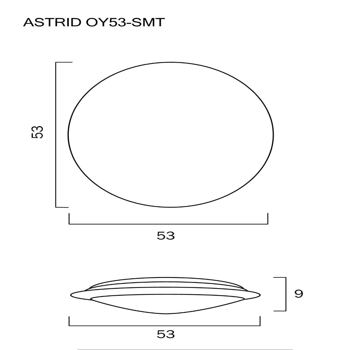 Astrid 60W Smart LED Tri-Colour Oyster Light Silver Trim