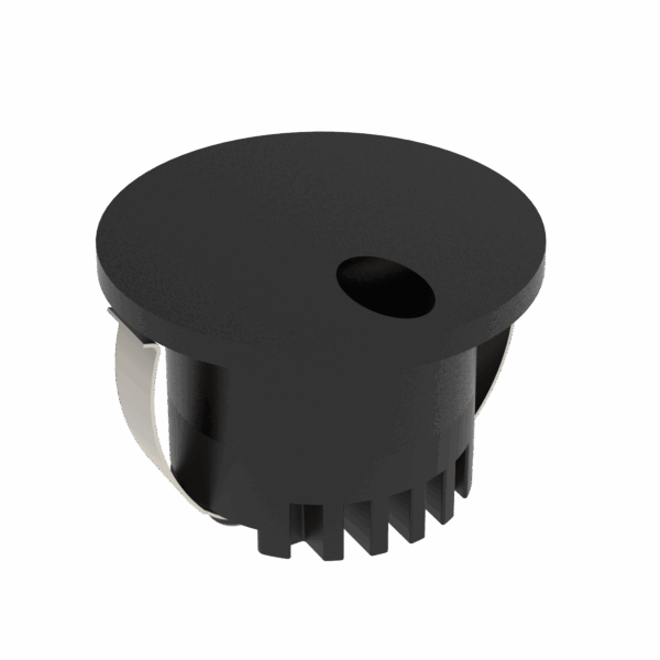 Aura 240V Round 3W LED TRIO IP20 Black Steplight