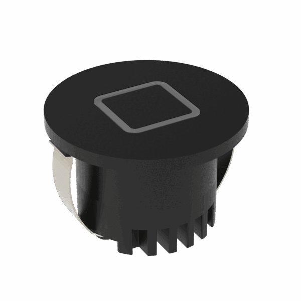 Aura 240V Round 3W LED TRIO IP20 Black Steplight