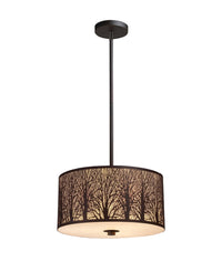 Thumbnail for AUTUMN: Large Drum Aged Bronze with Amber Lining Pendant Light