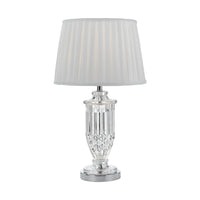 Thumbnail for Adria Table Lamp in Clear and Chrome with White Shade