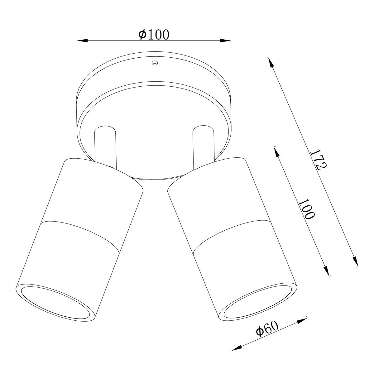 Anodized Titanium Exterior Double Adjustable - EXTDATA dimensions