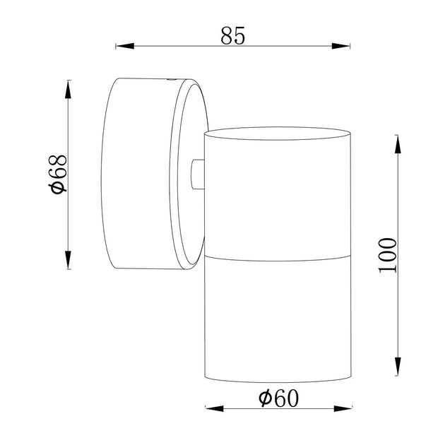 Anodized Titanium Exterior Fixed Single - EXTFDTA dimensions
