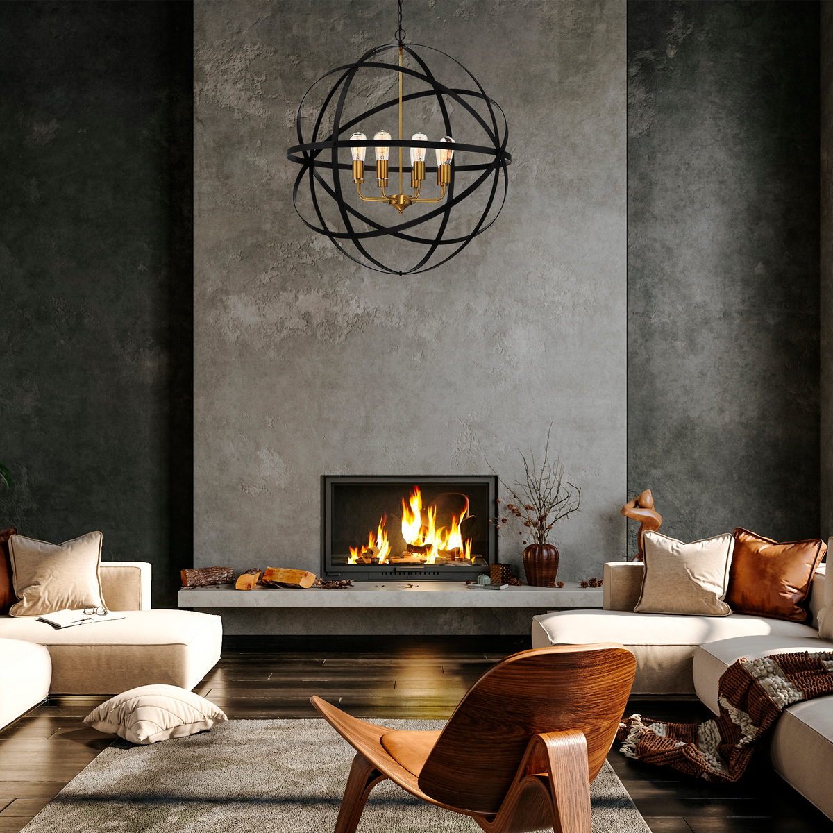 Apollo E27 Orb Pendant Bronze Gold