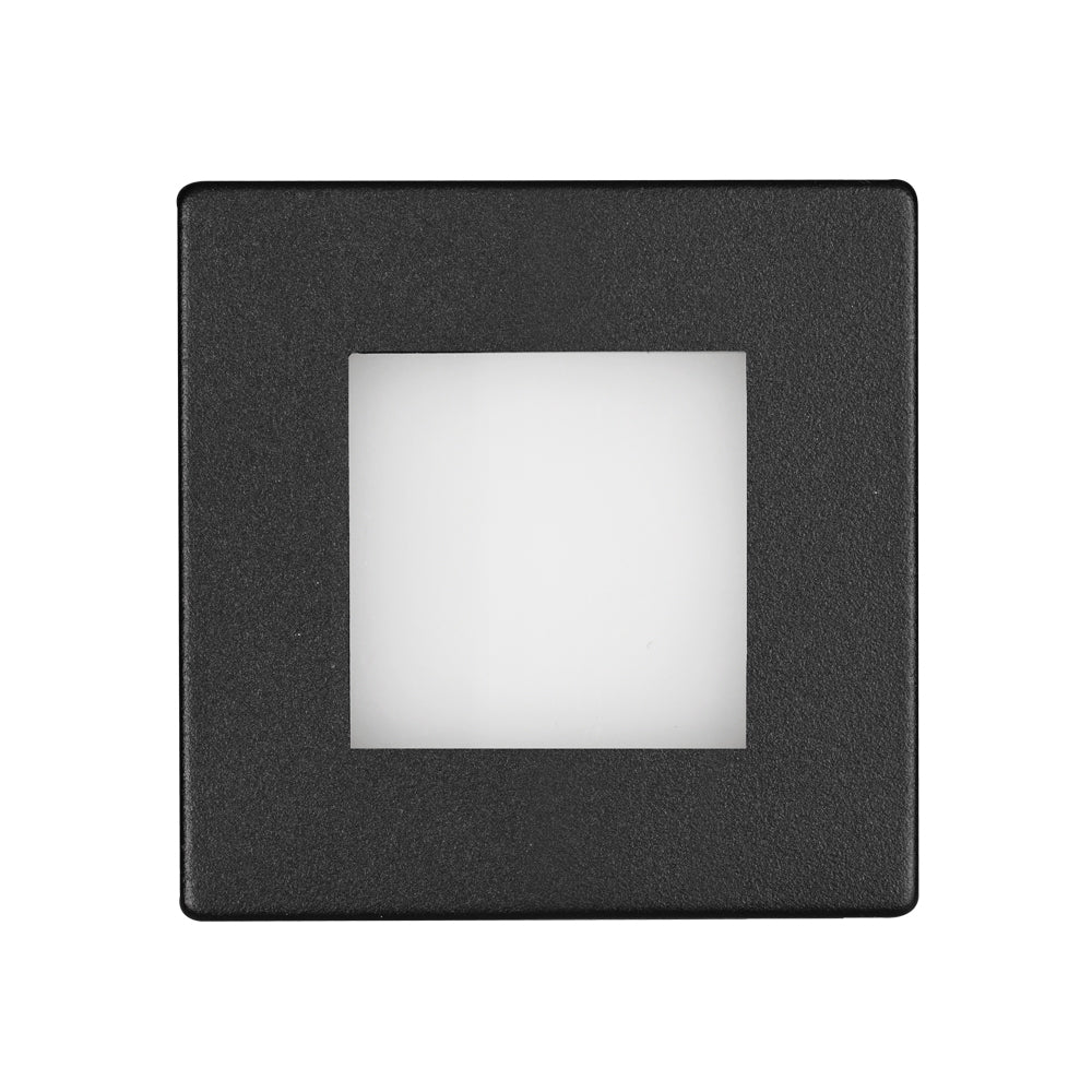 Aspen 3W LED Tricolour IP54 Reccessed Step Light Matt Black