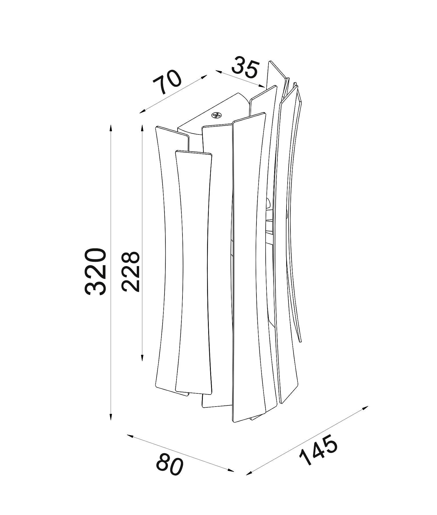 BAGOTA: City Series LED Tri-CCT Interior Curved Shape Dimmable Wall Light