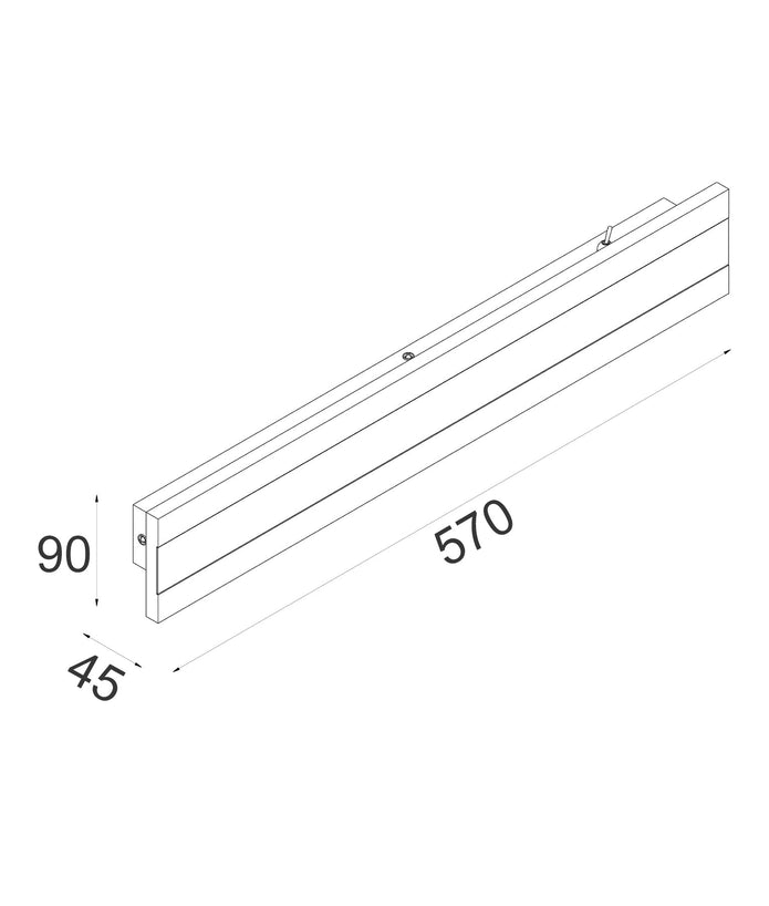 BANDA: LED Tri-CCT Rectangular with Frosted Diffuser Wall Lights IP65
