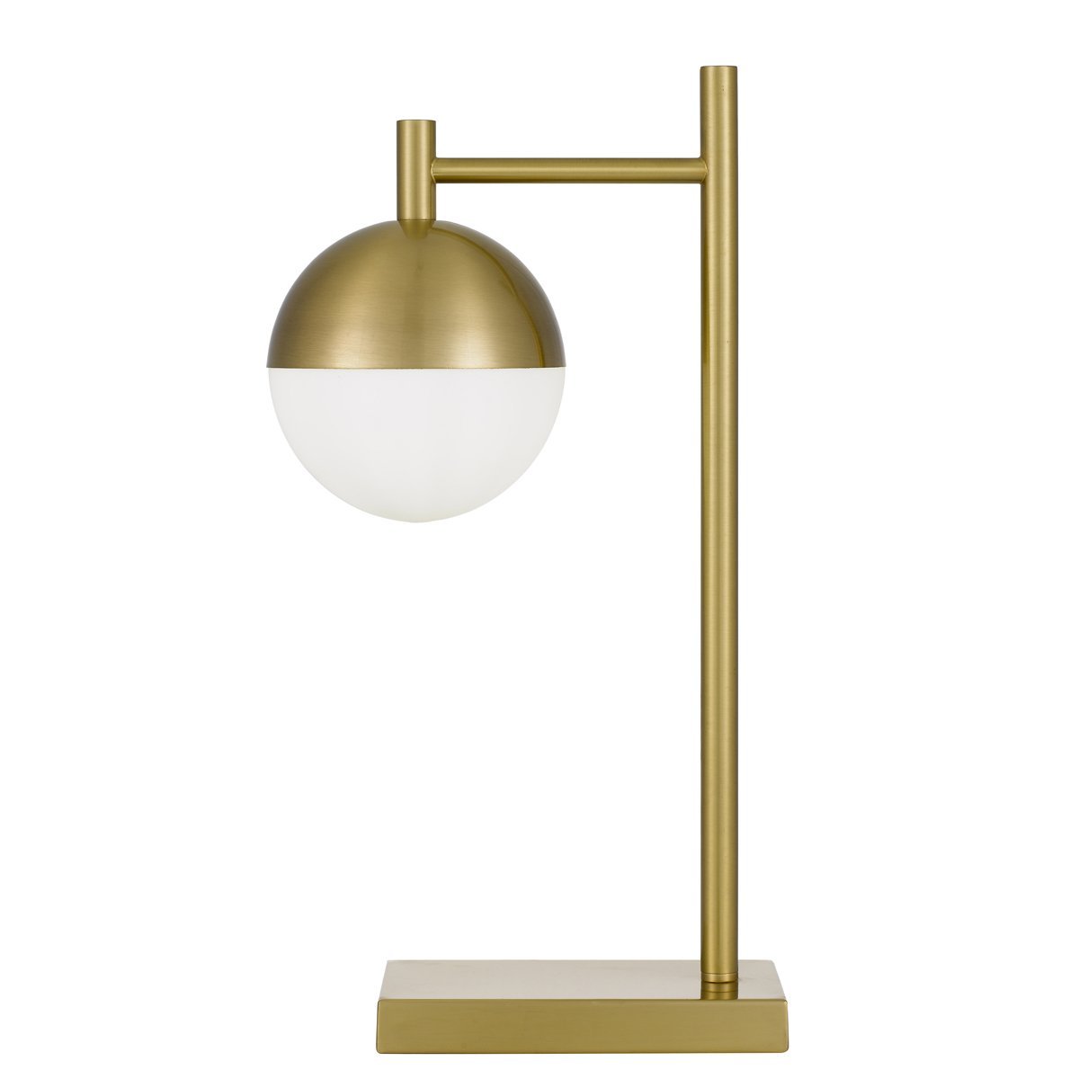 Basilo Table Lamp in Antique Gold with Opal Glass