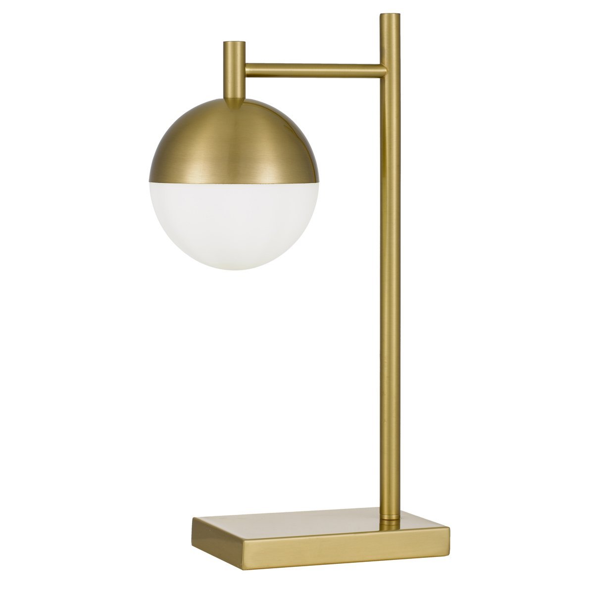 Basilo Table Lamp in Antique Gold with Opal Glass