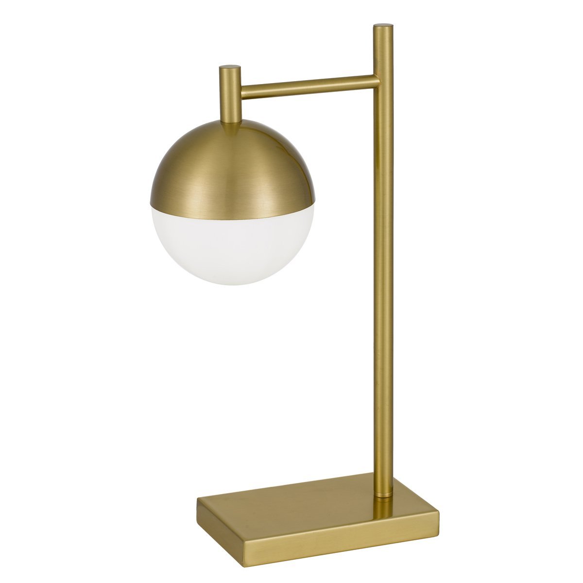 Basilo Table Lamp in Antique Gold with Opal Glass