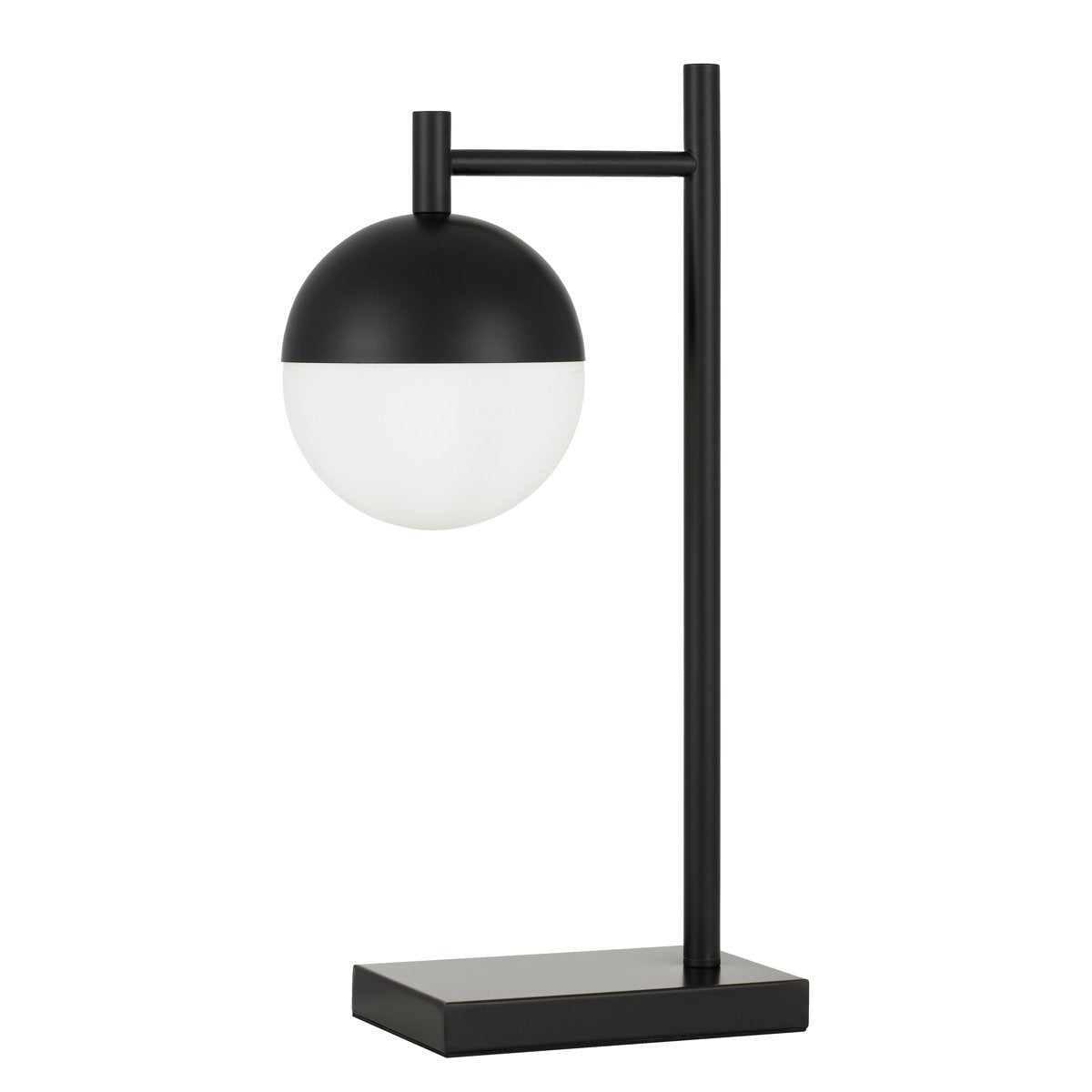 Basilo Table Lamp in Black with Opal Glass