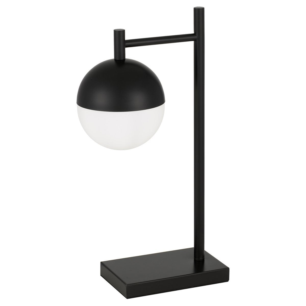 Basilo Table Lamp in Black with Opal Glass