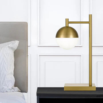 Basilo Antique Gold & Opal Table Lamp
