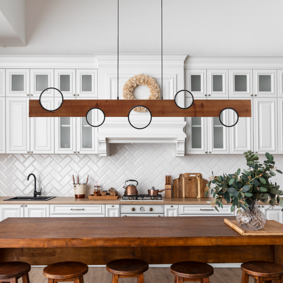 Bergen Black & Walnut 34W 3000K Linear LED Pendant