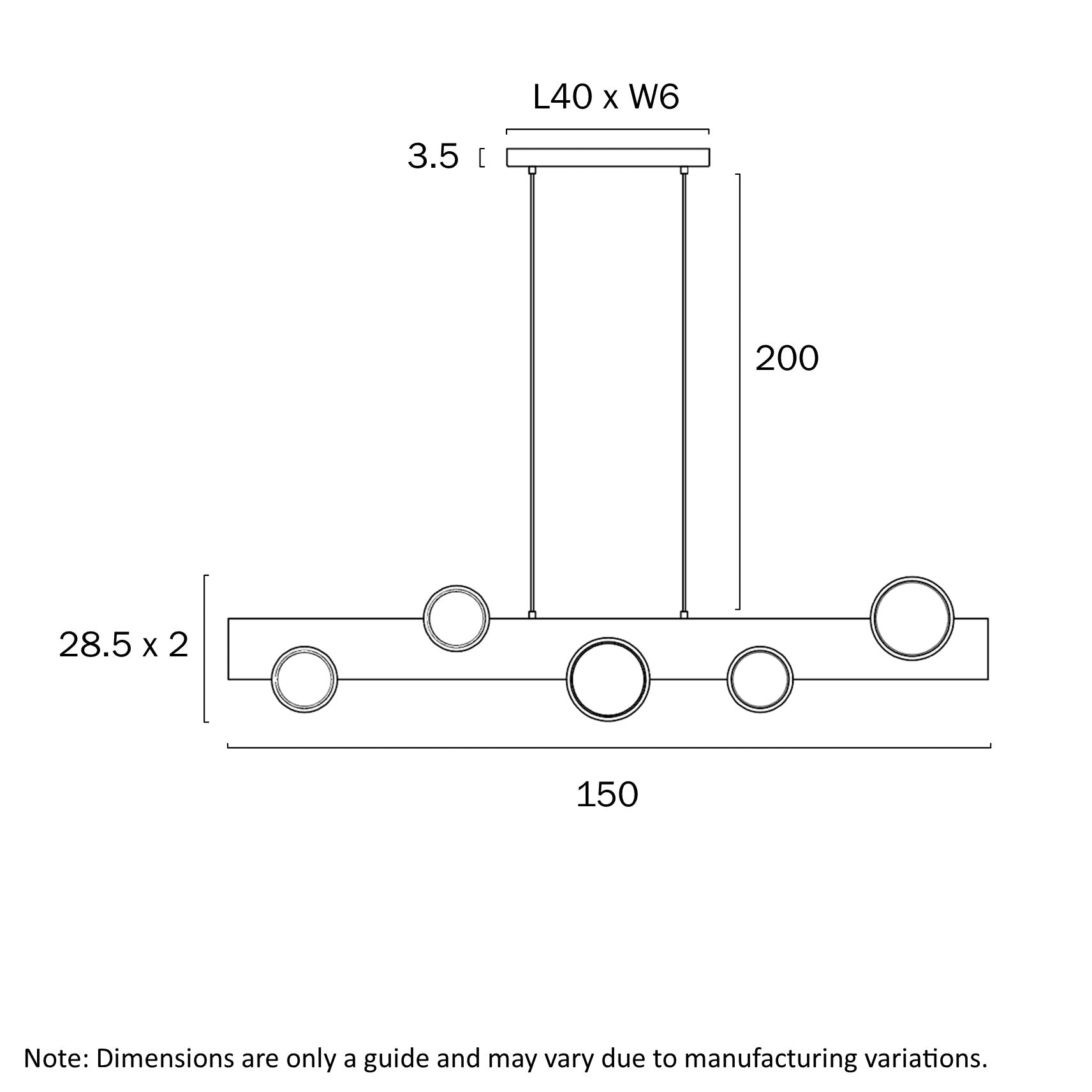 Bergen Black & Walnut 34W 3000K Linear LED Pendant