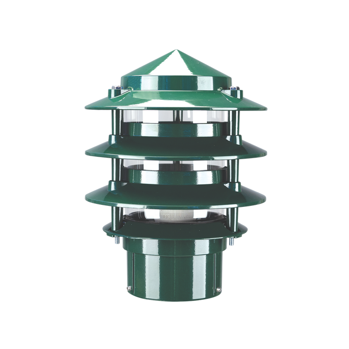 bl 100 three tier bollard head e27 garden light powder coated finish