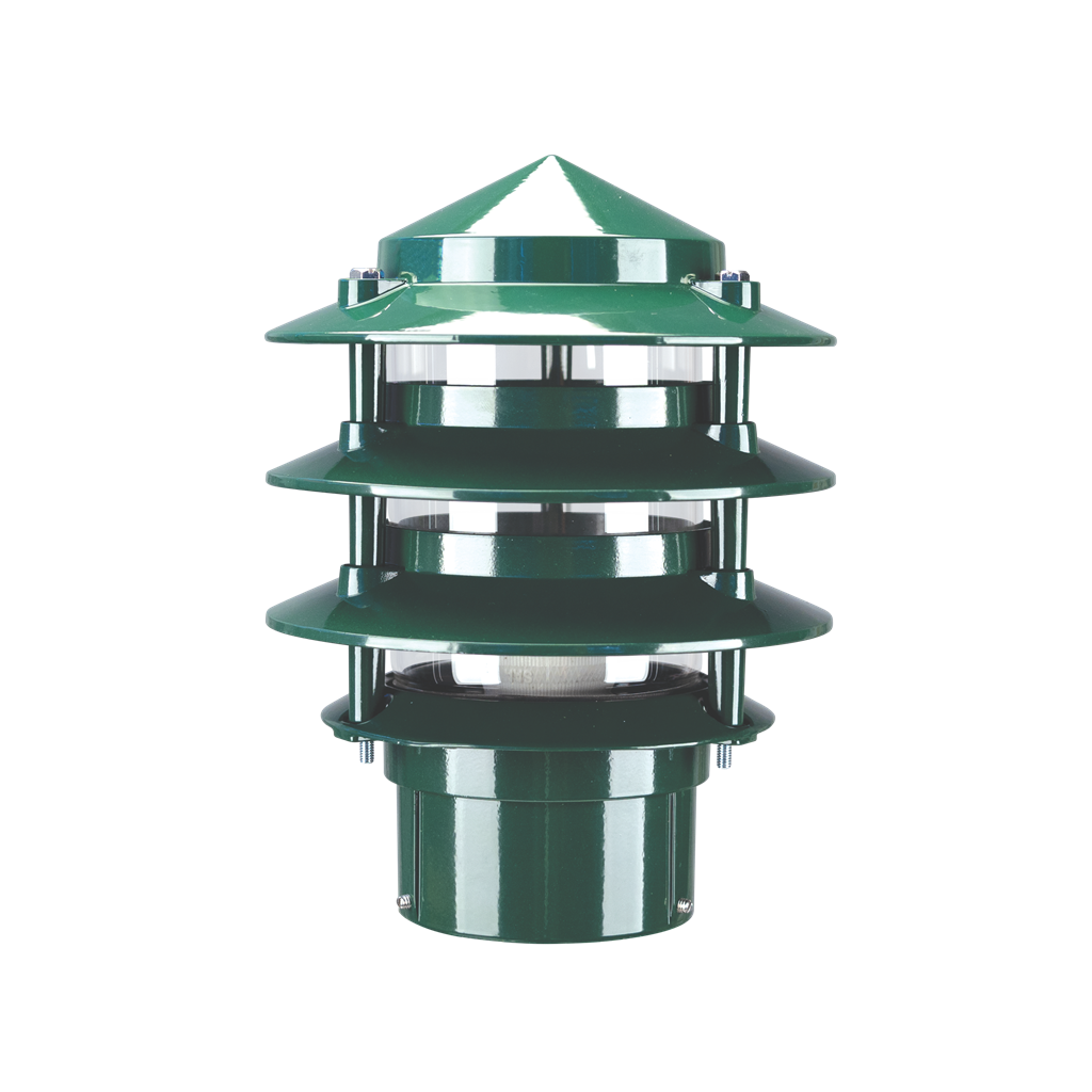 bl 100 three tier bollard head e27 garden light powder coated finish