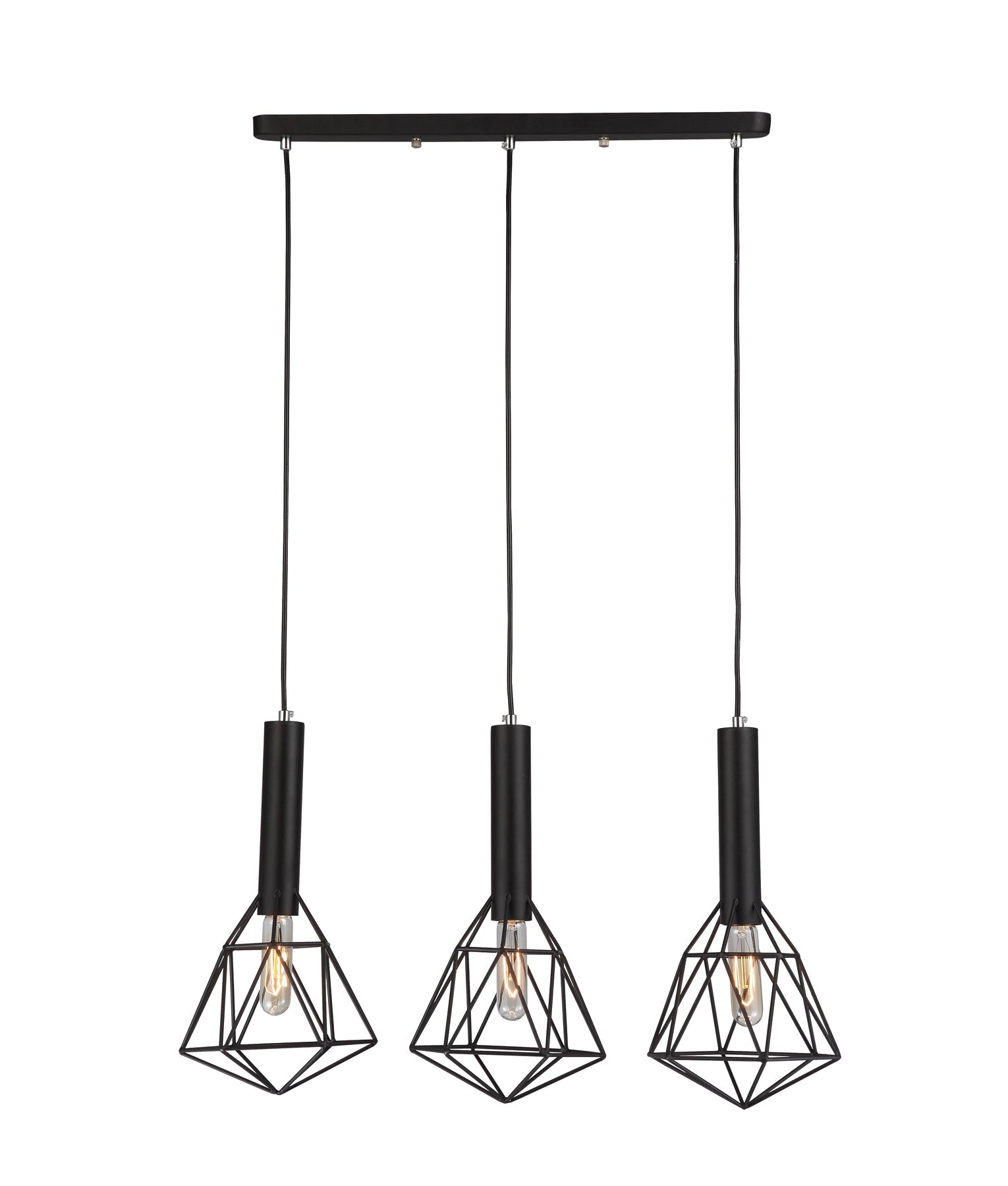 BLACKBAND & WHITEBAND Pendant Light 3x Bird Cage With Bar Base