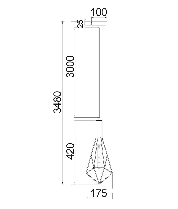 BLACKBAND & WHITEBAND Small Diamond Shape Bird Cage Pendant Lights