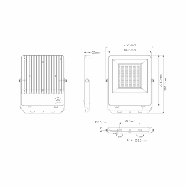Blaze-Pro LED Box Flood Black/Black F&P TRIO