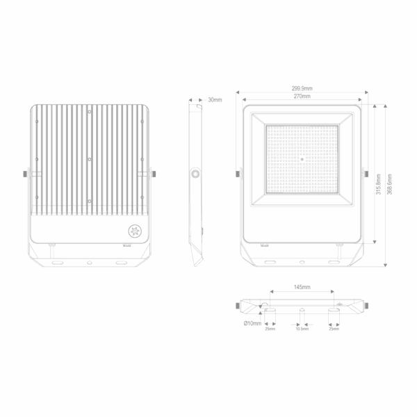 Blaze-Pro Marine 100/150/200W LED Box Flood TRIO