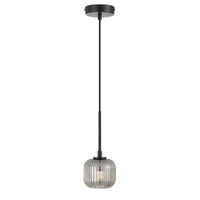 Thumbnail for Bobo 1 Light Pendant Light in Black with Smoked Glass