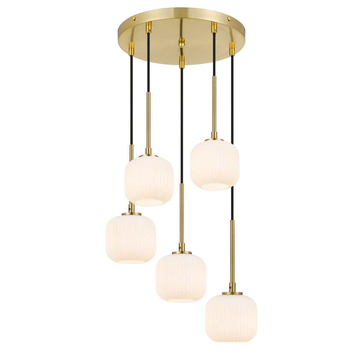 Bobo 5 Light Cluster Pendant Light in Antique Gold