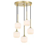 Thumbnail for Bobo 5 Light Cluster Pendant Light in Antique Gold