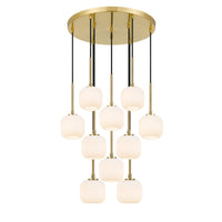 Thumbnail for Bobo 10 Light Cluster Pendant Light in Antique Gold