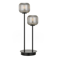 Thumbnail for Bobo 2 Light Table Lamp in Black with Smoked Glass