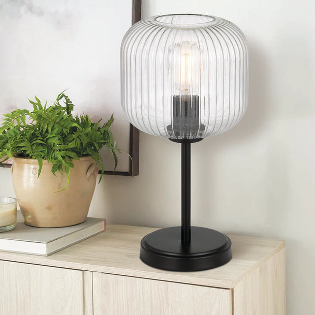 Bobo Black/Clear or Antique Gold/Opal  1 Light Table Lamp