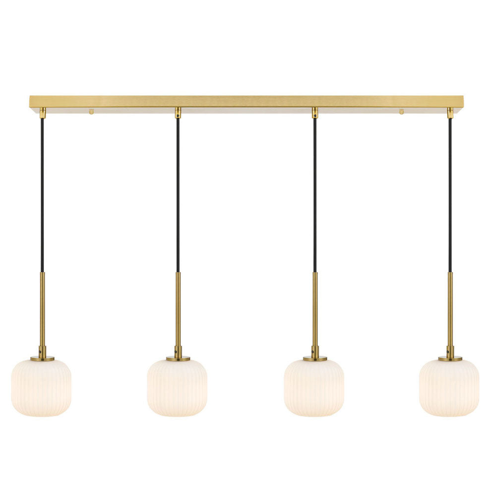 Bobo Black/Smoke or Antique Gold/Opal  4 Light Bar Pendant