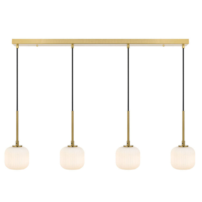 Bobo Black/Smoke or Antique Gold/Opal  4 Light Bar Pendant
