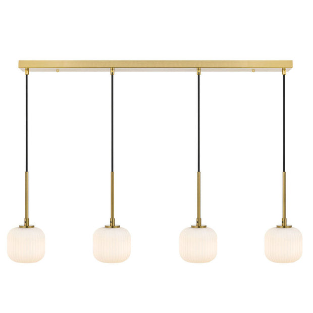 Bobo Black/Smoke or Antique Gold/Opal  4 Light Bar Pendant