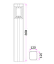 LED Surface Mounted Grey Bollard Lights IP54