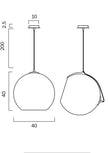 Bondi 40 Black & Smoke Glass 40cm Pendant