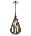 BONITO: Rustic Medium Taupe / Winter Moss Wood Tear Drop Pendant Light