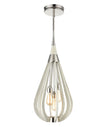 BONITO: Rustic Medium Taupe / Winter Moss Wood Tear Drop Pendant Light