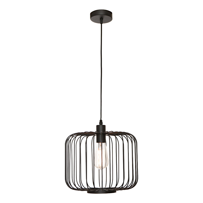 Bonn 1 Light Pendant Black