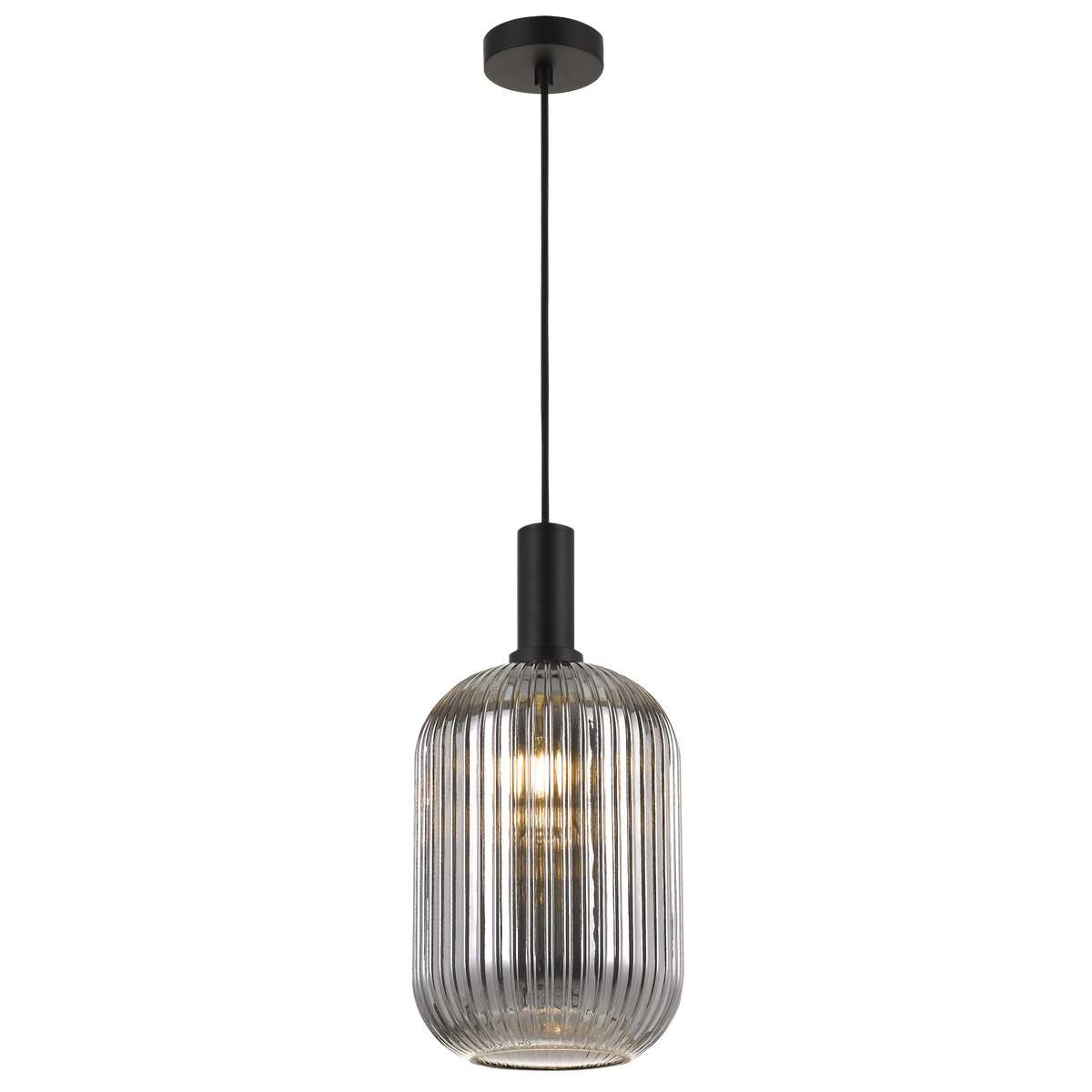 Bonura 20 Nickel/Clear or Black/Smoke Glass Pendant