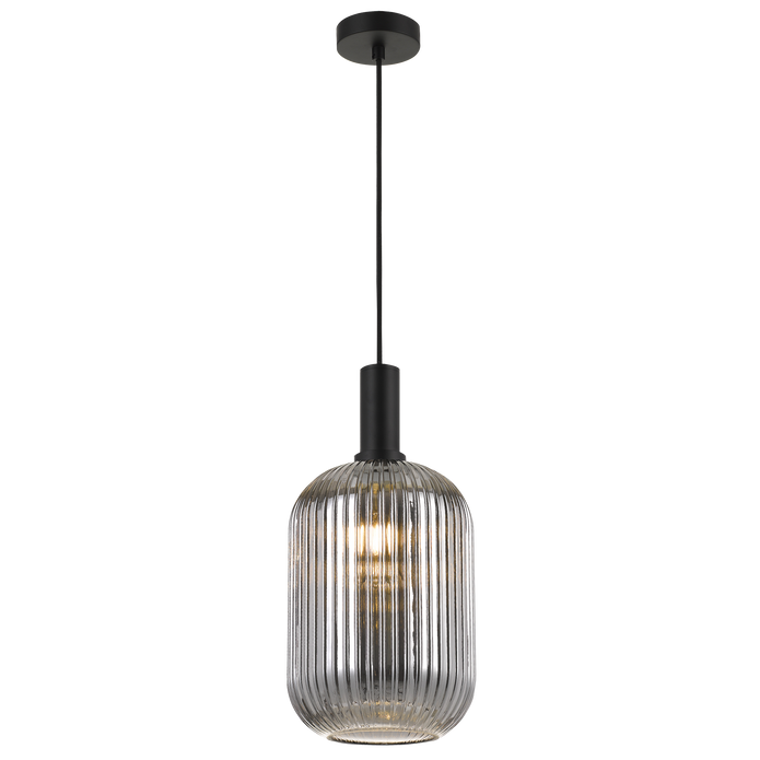 Bonura 20 Nickel/Clear or Black/Smoke Glass Pendant